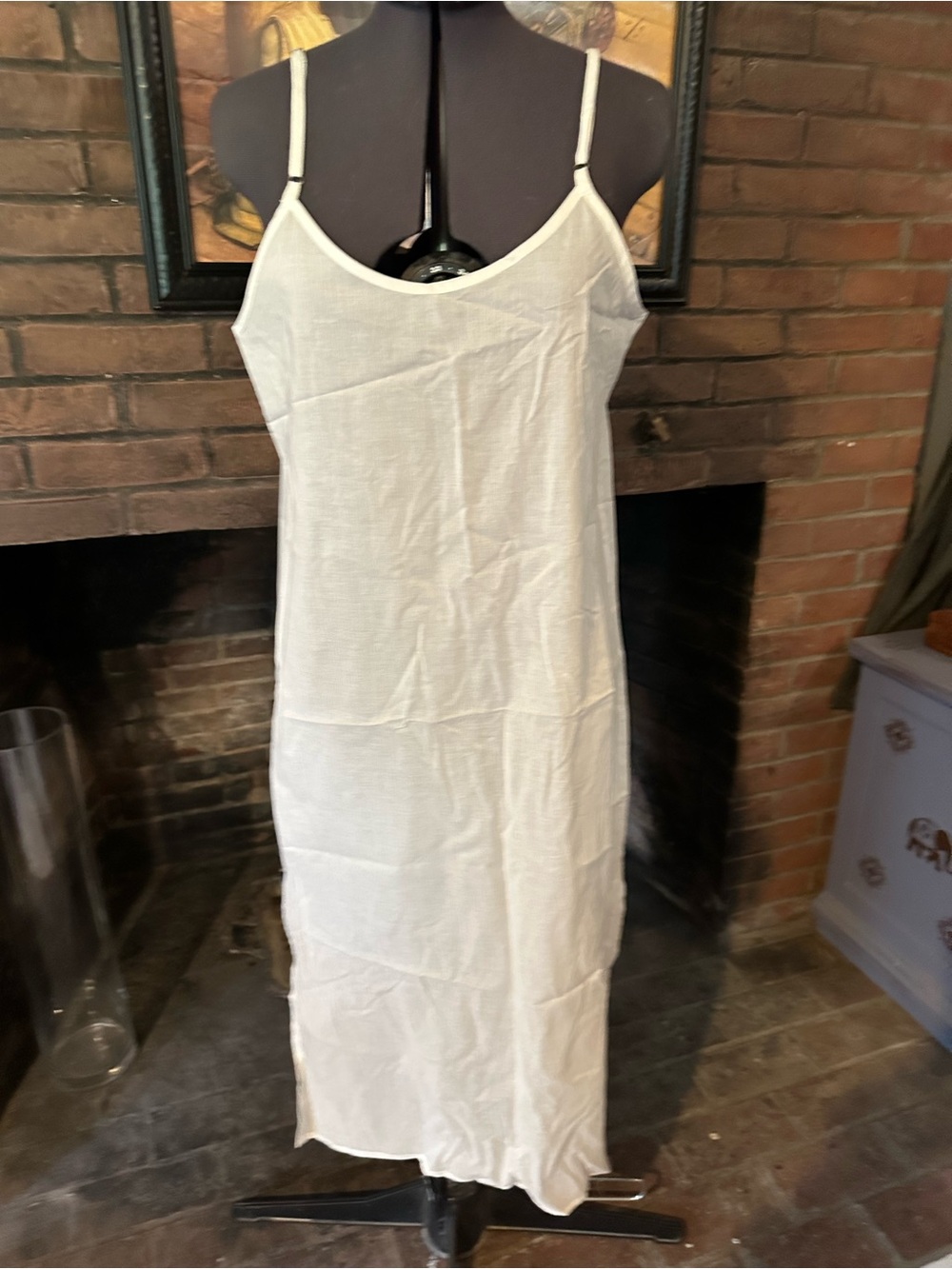 Cotton blend midi maxi slip M under dress
